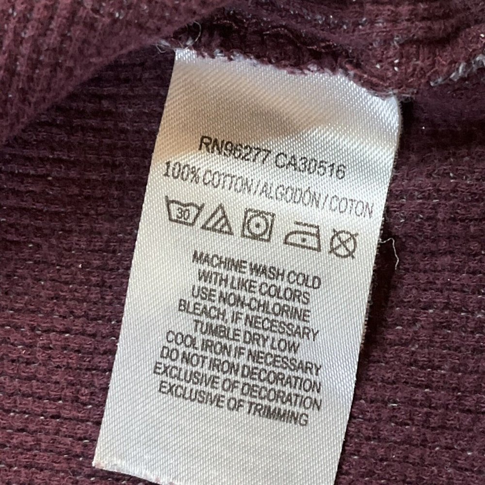 Vans Mens Burgundy Lightweight Long Sleeve Pullover Hoodie Size Medium - Picture 5 of 6